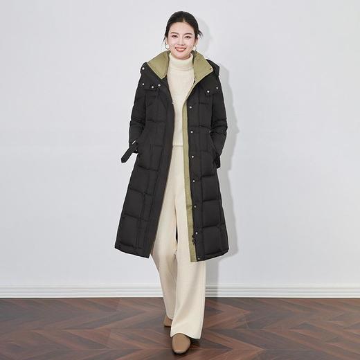 【高货wl】全新升级【铂金会员735/天猫999/差价264】(01014) 洛诗琳时尚撞色白鸭绒羽绒服女冬连帽加厚保暖上衣外套 商品图1