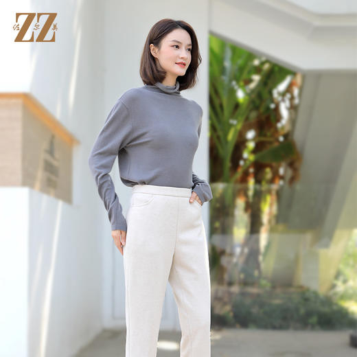 佐尔美气质百搭高领100%绵羊毛羊毛衫女E14MS25 商品图1