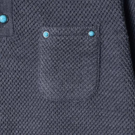 WY816秋冬季新款时尚个性韩版撞色半纽扣圆领针织毛衣百搭潮流宽松 商品图3