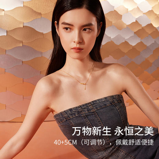 周六福黄金项链女计价足金星铃链坠生肖蛇系列送女友节日礼物 商品图3