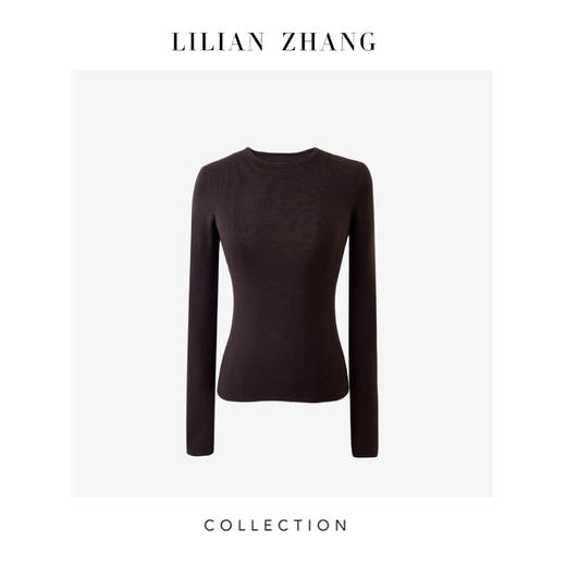 LILIAN ZHANG 秋冬定制—扬子纱、圆领长袖羊毛套衫打底衫  2408006 商品图2