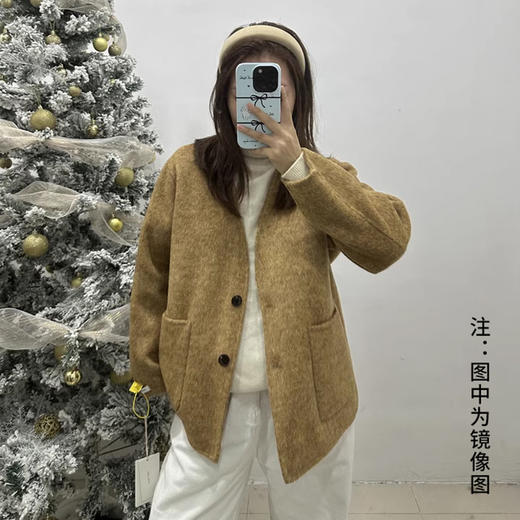 裁缝学苑AQ390韩版简约两件套连帽马甲双面羊毛绒呢外套纸样大衣女秋冬小个子短 商品图5