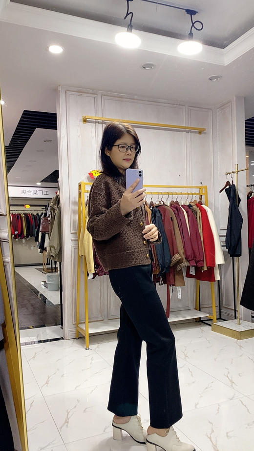 D6140         高腰气质收腰显瘦百搭锦棉复合超柔小微喇裤（加绒加厚特价不退换，XL可穿到100斤） 商品图2