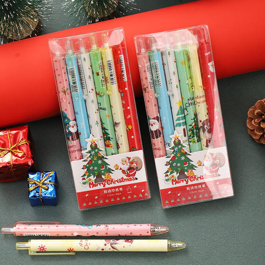 「19.9到手18支！圣诞系列按压笔」ins高颜值麋鹿按压笔 可爱少女按压中性笔黑色速干水笔文具 商品图3