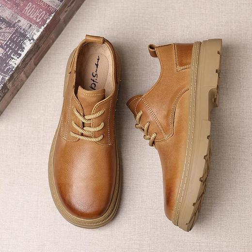 圣得西男鞋冬季新款男士青年户外潮流头层牛皮圆头系带工装鞋2462964110 商品图2