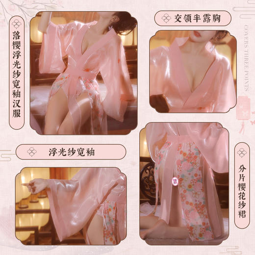 落樱浮光纱宽袖汉服套装3941 商品图1
