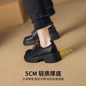 ZHR则则真皮加绒小皮鞋女厚底百搭英伦风乐福鞋增高鞋子冬季单鞋