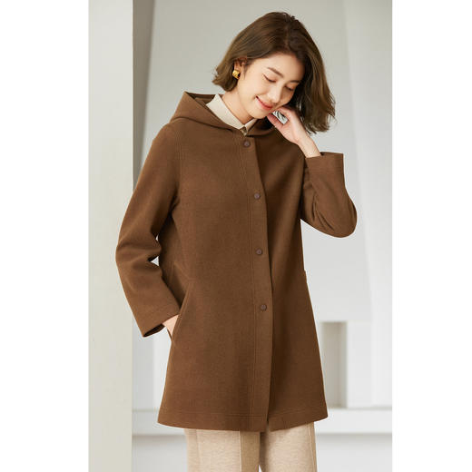 乔万尼羊毛大衣连帽减龄设计呢子外套EM4A593 商品图2