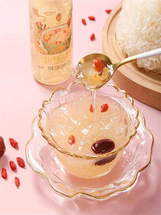 圃也家红枣银耳露0脂肪即食红枣枸杞银耳羹速食早餐白木耳银耳汤1368g 商品图4