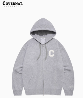 COVERNAT韩国潮牌秋冬新品拉链大C男女同款连帽卫衣CO2403HZ02