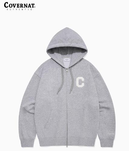 COVERNAT韩国潮牌秋冬新品拉链大C男女同款连帽卫衣CO2403HZ02 商品图0