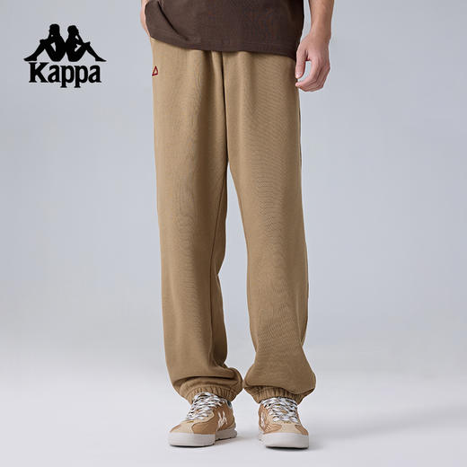 Kappa卡帕背靠背运动长裤新款纯棉裤子针织休闲裤男款收口束脚裤K0F12AK18 商品图0