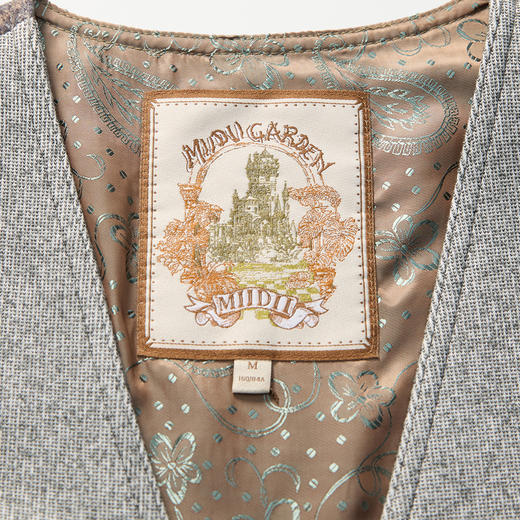 谜底西装马甲女2025春季新款复古风V领修身高腰短款马夹255MM3013 商品图3