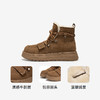 千百度真皮厚底时尚雪地靴女款冬季增高加绒保暖毛毛短靴A24761608 商品缩略图3