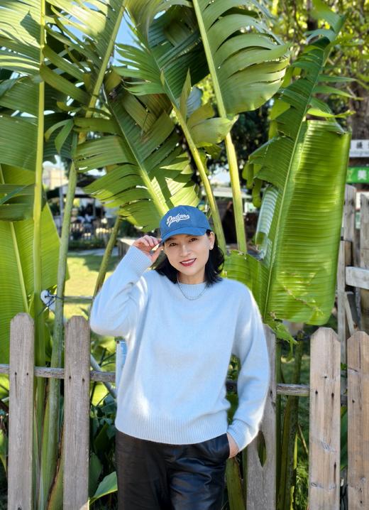 【阿琬同款】红莲 拉绒圆领羊绒衫套头衫 100%纯羊绒 软糯丝滑 显白 230g/件 商品图8