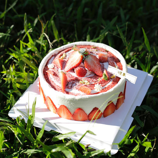 0卡糖｜红丝绒年轮草莓蛋糕 商品图0