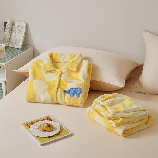 冬宅家小确幸 男女同款加厚保暖法兰绒睡衣 精致钩针刺绣 细腻触感 温暖每一寸居家时光 商品图2