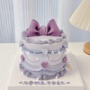 复古紫色/白色蝴蝶结蛋糕-低糖处理无添加 商品缩略图0