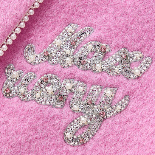 浪漫优雅芭比粉钉珠钻扣毛呢外套MF85CT753 商品图3