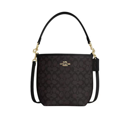 COACH蔻驰 City 17 老花满印金属徽标 标志性涂层帆布 帆布包手提单肩包 小号 女款 三色可选 商品图0