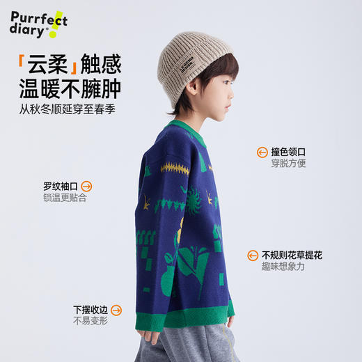 儿童抽象花草系列毛衣 PDMY2436 商品图3