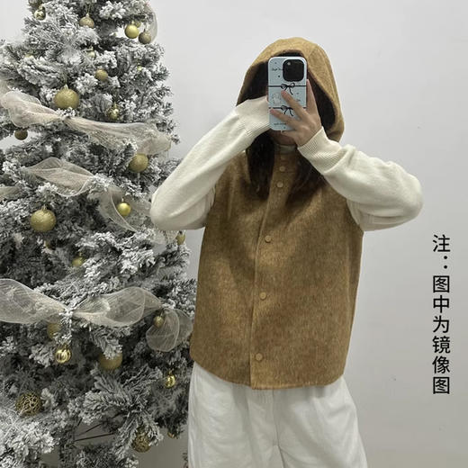 裁缝学苑AQ390韩版简约两件套连帽马甲双面羊毛绒呢外套纸样大衣女秋冬小个子短 商品图4
