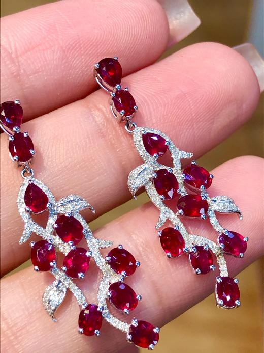 4.2ct刻面红宝石耳坠 商品图2