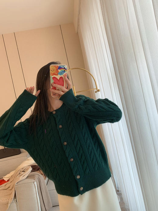 1013-4极限特惠 25新色 RL小马刺绣 羊毛羊绒 经典复古绞花 麻花针织开衫 商品图8