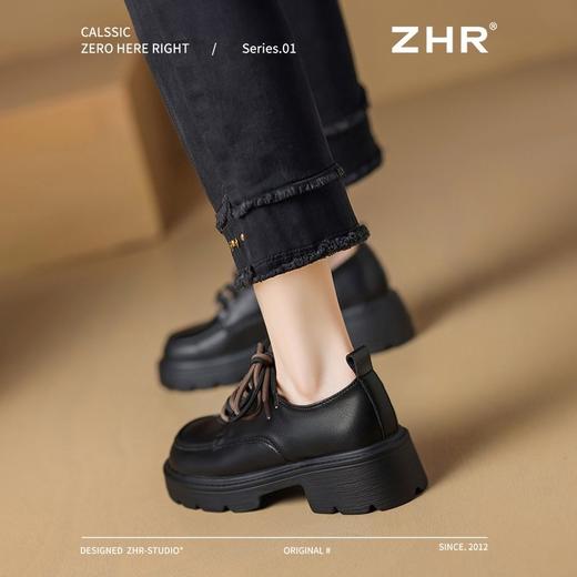 ZHR则则真皮加绒小皮鞋女厚底百搭英伦风乐福鞋增高鞋子冬季单鞋 商品图8