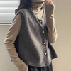 轻奢淑女风针织马甲| 圆领单排扣 宽松百搭 叠穿坎肩背心上衣【均码】 商品缩略图3