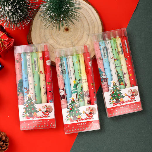 「19.9到手18支！圣诞系列按压笔」ins高颜值麋鹿按压笔 可爱少女按压中性笔黑色速干水笔文具 商品图1