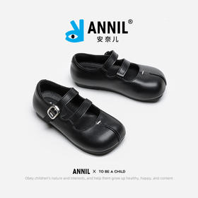 ANNIL/安奈儿女童小皮鞋2024新款儿童黑色公主鞋千金风软底单鞋子HM4301063