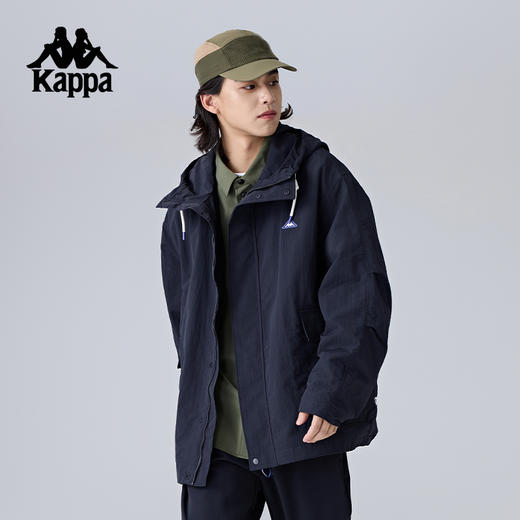Kappa卡帕背靠背防泼水防风衣男新款户外休闲运动连帽外套夹克潮K0F12FJ18 商品图0