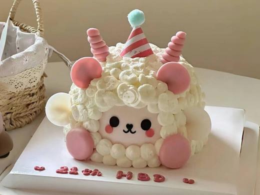 『羊咩咩』卡通生日蛋糕 商品图0
