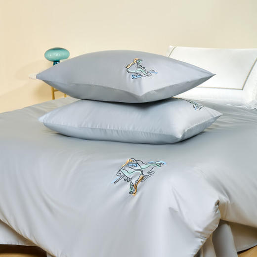 【分仓直发包邮】水星家纺银月星辉60支长绒棉贡缎抗菌四件套129125 商品图3