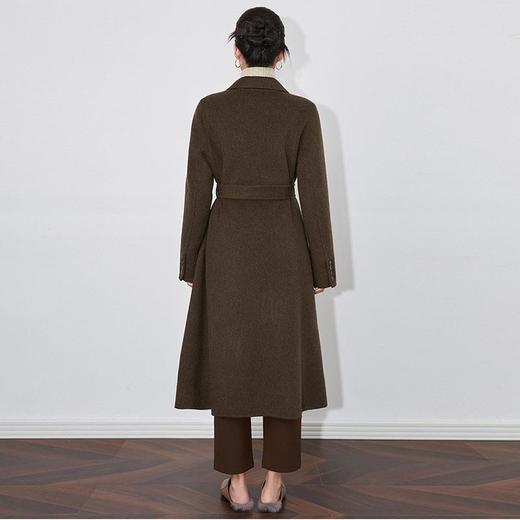 【高货wl】全新升级【铂金会员809/天猫1099/差价290】(00250) 洛诗琳秋冬新款高级感100羊毛双面呢加厚翻领修身系带大衣 商品图0