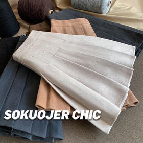 「品质百褶裙！数色可选」女秋冬半身裙毛呢加厚高腰短裙 黑色显瘦大码a字裙子