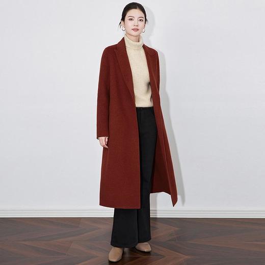 【高货wl】全新升级【铂金会员809/天猫1099/差价290】(00250) 洛诗琳秋冬新款高级感100羊毛双面呢加厚翻领修身系带大衣 商品图2