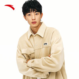 安踏美式复古长袖灯芯绒衬衫男女同款加绒宽松休闲外套172448102