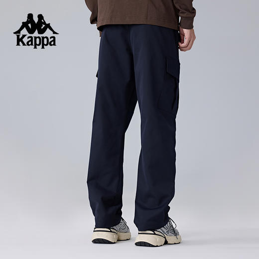 Kappa卡帕背靠背运动长裤男新款工装裤直筒松紧腰休闲裤弹力裤子K0F12AX01 商品图3