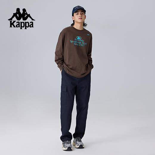 Kappa卡帕背靠背运动长裤男新款工装裤直筒松紧腰休闲裤弹力裤子K0F12AX01 商品图4