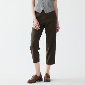 谜底萝卜裤女2025春新款通勤风特色条纹宽松九分休闲裤255MK3003