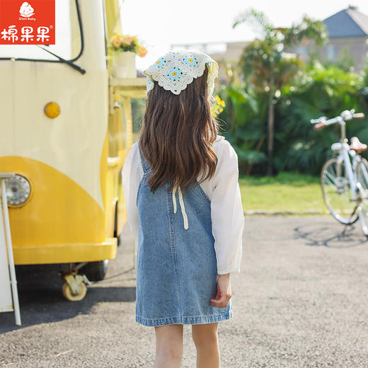 棉果果春季新品商场同款女童牛仔背带裙M122703225095 商品图1