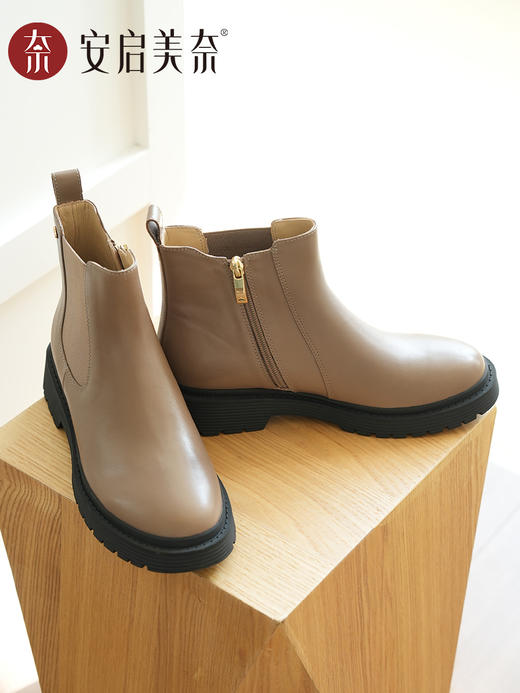 ARCHCONTACT安启美奈厚底高筒百搭舒适切尔西靴52963 商品图5