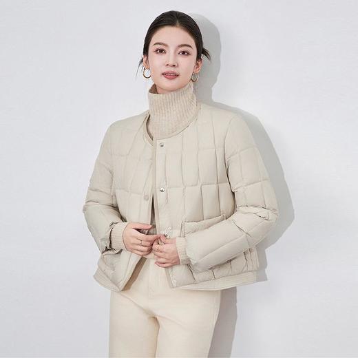 【高货wl】全新升级【铂金会员431/天猫579/差价148】(93113) 洛诗琳秋冬女款圆领鸭绒短款轻薄保暖羽绒服宽松显瘦外套 商品图1