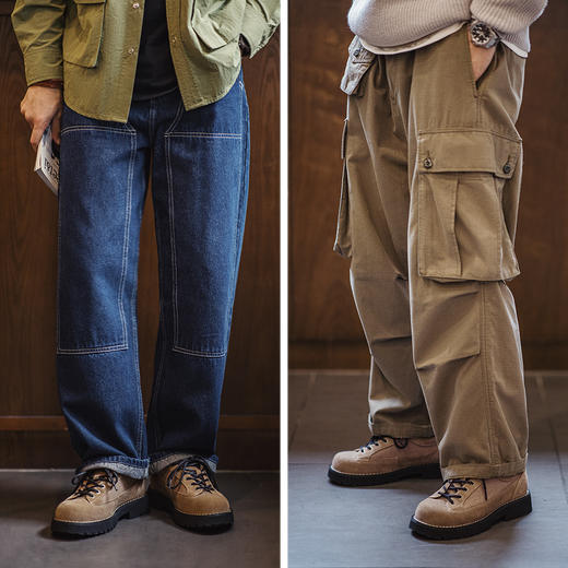 马登沙丘短脸鞋男冬季新款厚底低帮圆头休闲皮鞋美式复古工装鞋 商品图3