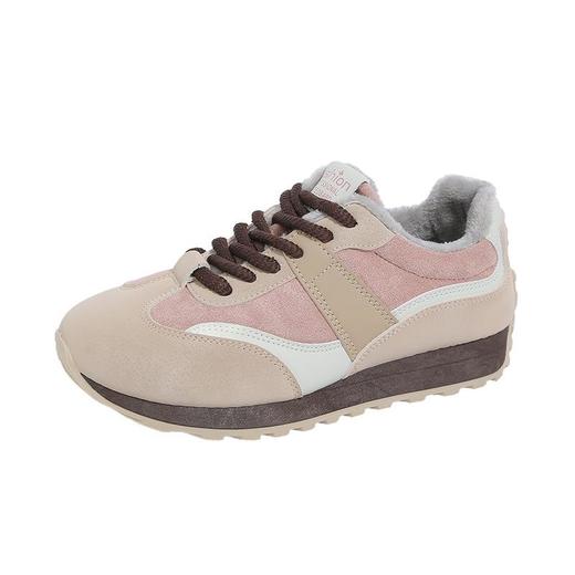 特妮娜[加绒德训鞋]经典潮色简约设计休闲 版型简洁利落内里加绒加厚鞋内恒温保暖阿甘鞋女2024冬季学生跑步运动保暖休闲 商品图4