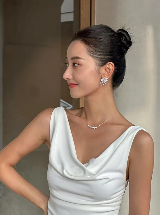 1127-2 璀璨星云耳环 HF同款 淡水无核 高亮珍珠 商品图1