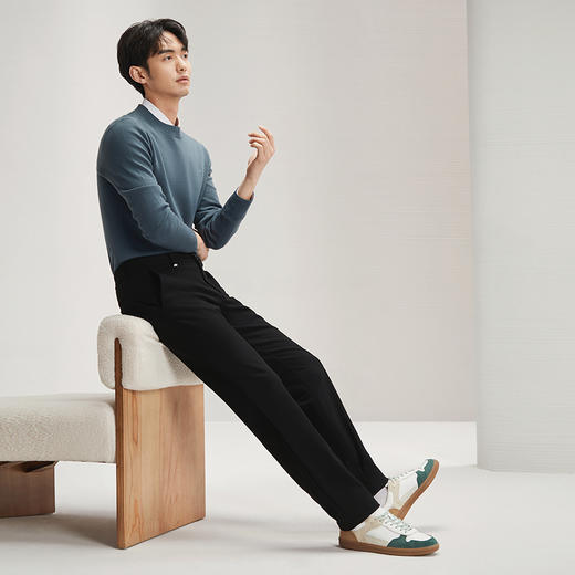 【含羊毛】柒牌男装休闲裤男2024秋冬新品商务通勤上班修身直筒裤127H72140 商品图3