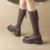 ZHR则则长筒靴加绒厚底骑士靴气质百搭2024新款显瘦长靴时尚女靴 商品缩略图8